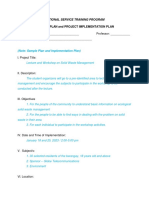 NSTP Project Plan Format