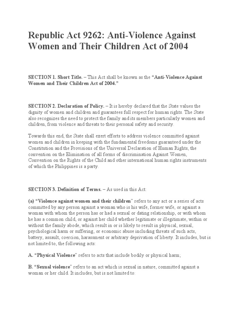Anti-Violence Against Women Act 2004 | PDF | Restraining Order | Violence