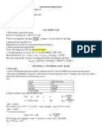 Buổi 1 - Cân Bằng Acid-Base - Lý Thuyết