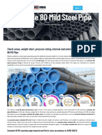 Schedule 80 Mild Steel Pipe Sizes - Dimensions - Weight and Price