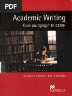 Academic Writing From Paragraph To Essay