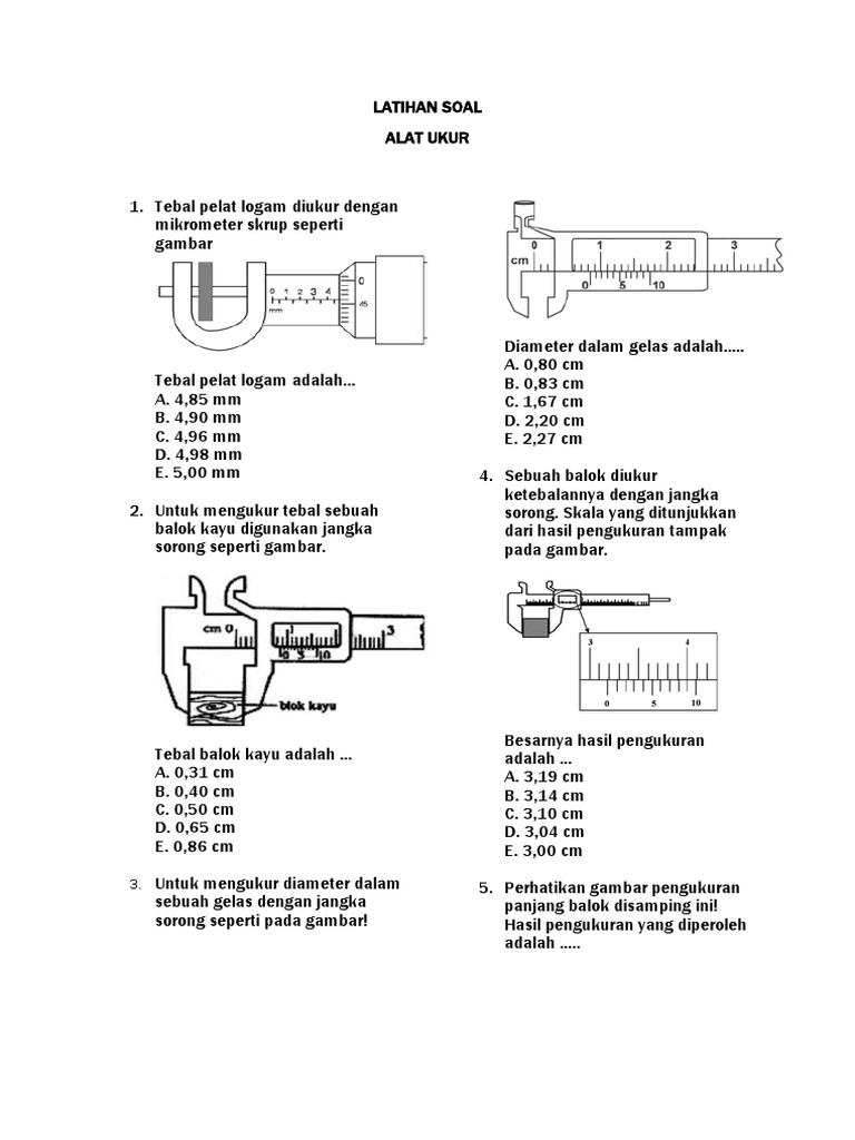 LATIHAN SOAL Alat Ukur | PDF
