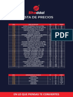 Lista de Precio Shaddai 2022