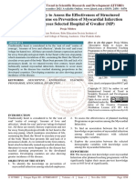 Descriptive Study To Assess The Effectiveness of Structured Teaching Programme On Prevention of Myocardial Infarction Among Employees Selected Hospital of Gwalior MP