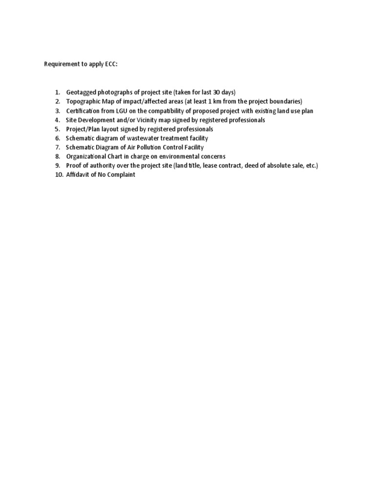 Requirement To Apply ECC | PDF | Technology & Engineering