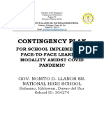 Contingency Plan: For School Implementing Face-To-Face Learning Modality Amidst Covid Pandemic