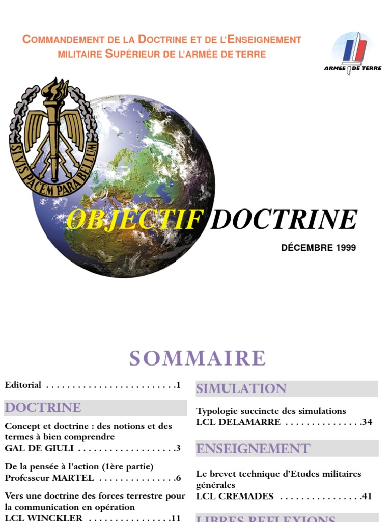 10 CDES Objectif Doctrine 1999-12 | PDF | la communication | OTAN