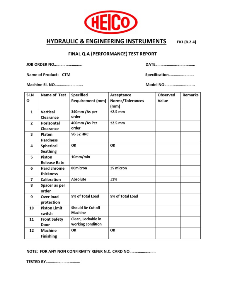 Machine Performance Report | PDF | Engineering Tolerance | Sheet Metal