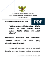 A13. SAMBUTAN BUPATI TANGERANG Pada Kegiatan Shalat Idul Adha 1443 Hijriyah (To Kecamatan)