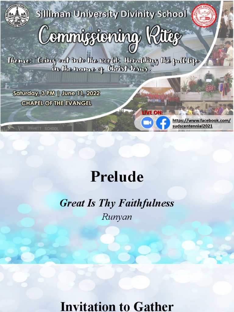 Theological Commissioning Ceremony Guide | PDF | Jesus | Grace In ...