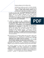 Los tiempos peligrosos de los últimos días