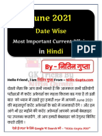 June 2021 Daily Current Affairs PDF in Hindi by Nitin Gupta