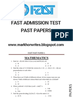 Fast Entry Test Past Papers