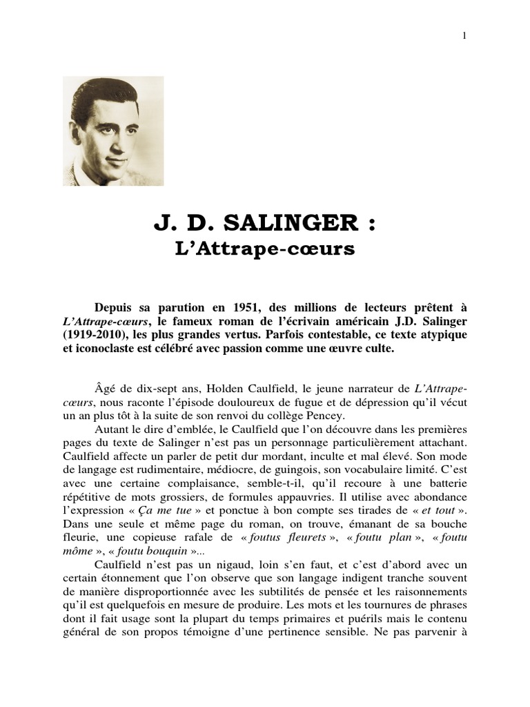  L'attrape-cœurs J.D. Salinger