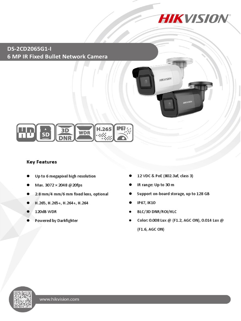 6MP IR Bullet Camera Specs | PDF | Camera Lens | Hypertext Transfer ...