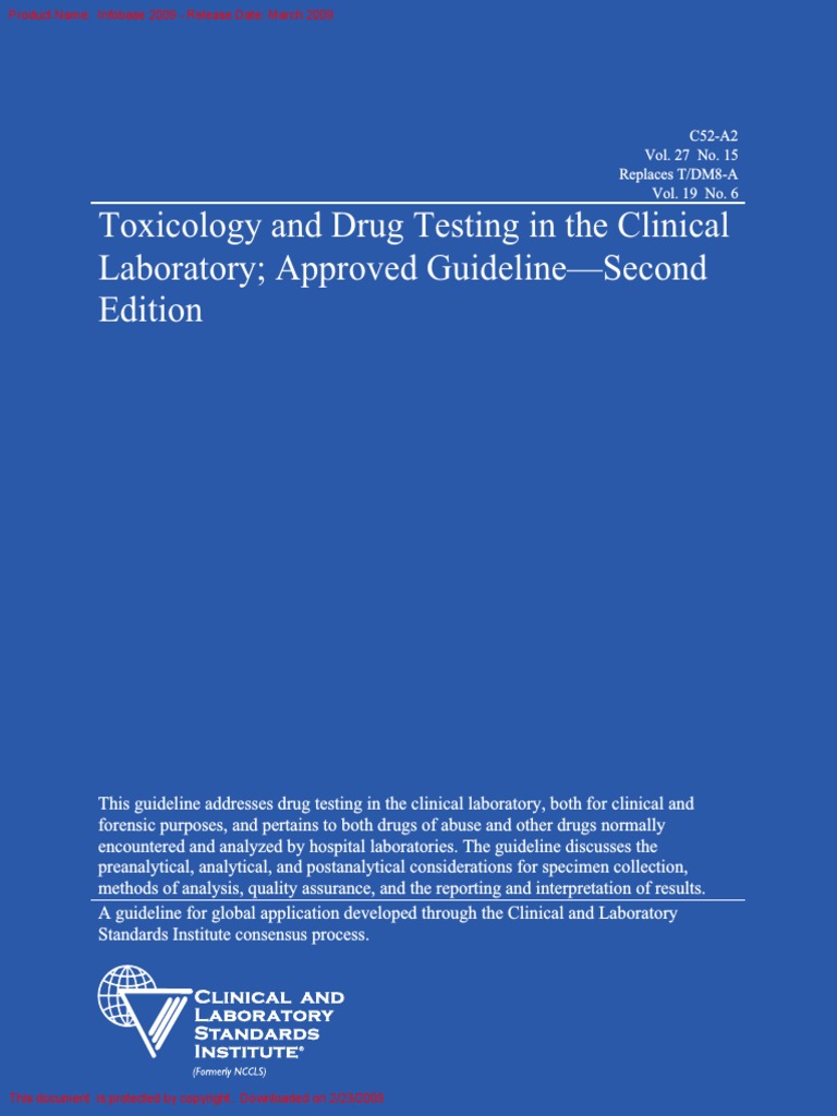 Toxicology and Drug Testing in The Clinical Laboratory Approved ...