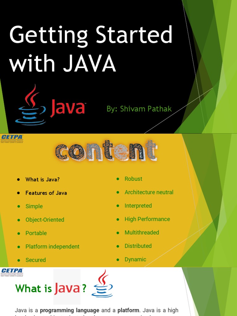 Getting started with java pdf java programming language java