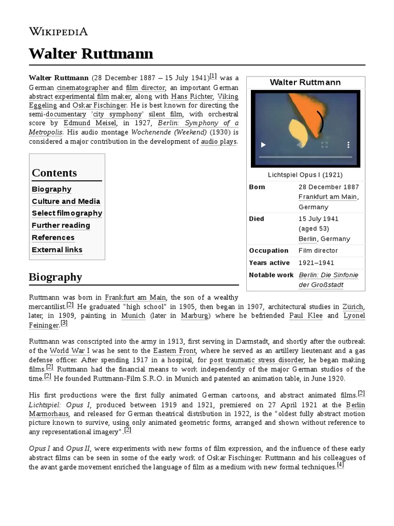Walter Ruttmann | PDF