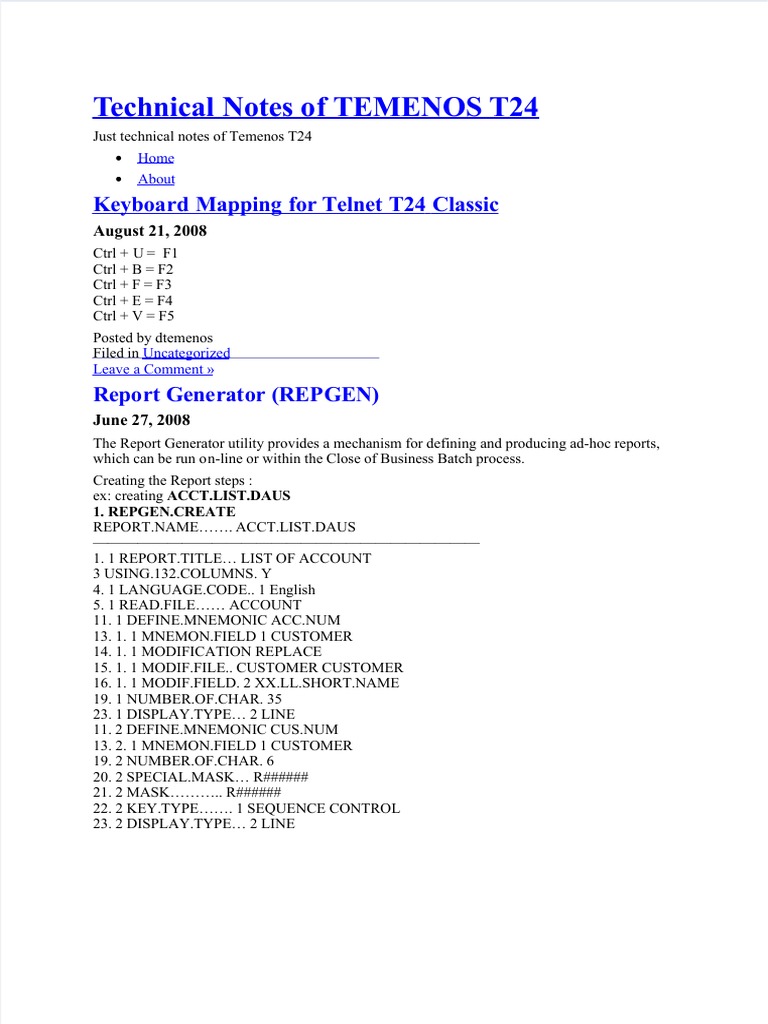 Technical Notes on Temenos T24 | PDF | Computer Engineering | Computer ...