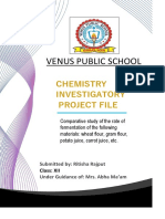 Venus Public School: Chemistry Investigatory Project File