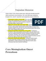 Penyebab Penjualan Menurun