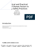 Theoretical and Practical Aspects of Human Factors in
