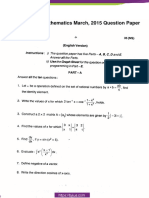 KSEEB 2nd PUC Mathematics Previous Year Question Paper March 2015