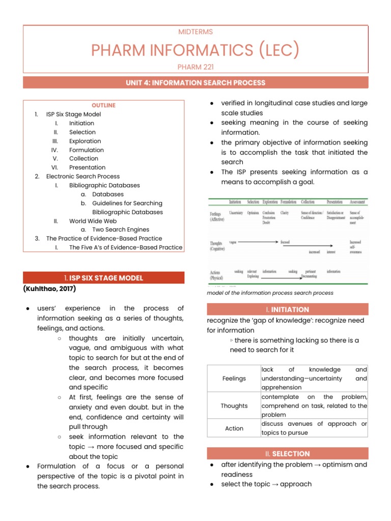 Information Search Process in Pharmacy | PDF | World Wide Web ...