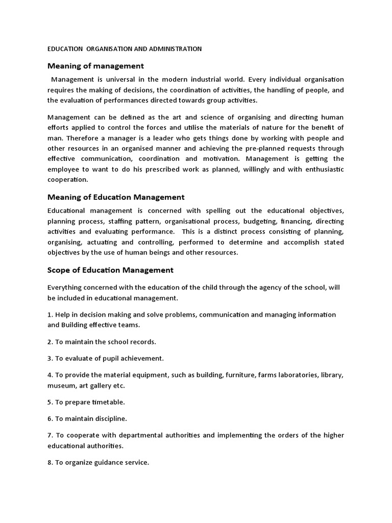 SCHOOL MANAGEMENT AND ADMINISTRATION PDF NOTES visual data 3