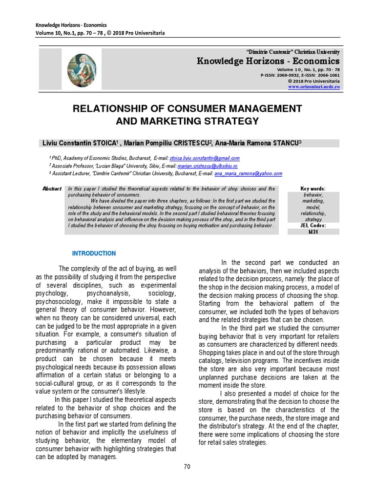 Relationship of Consumer Management | PDF | Consumer Behaviour | Behavior