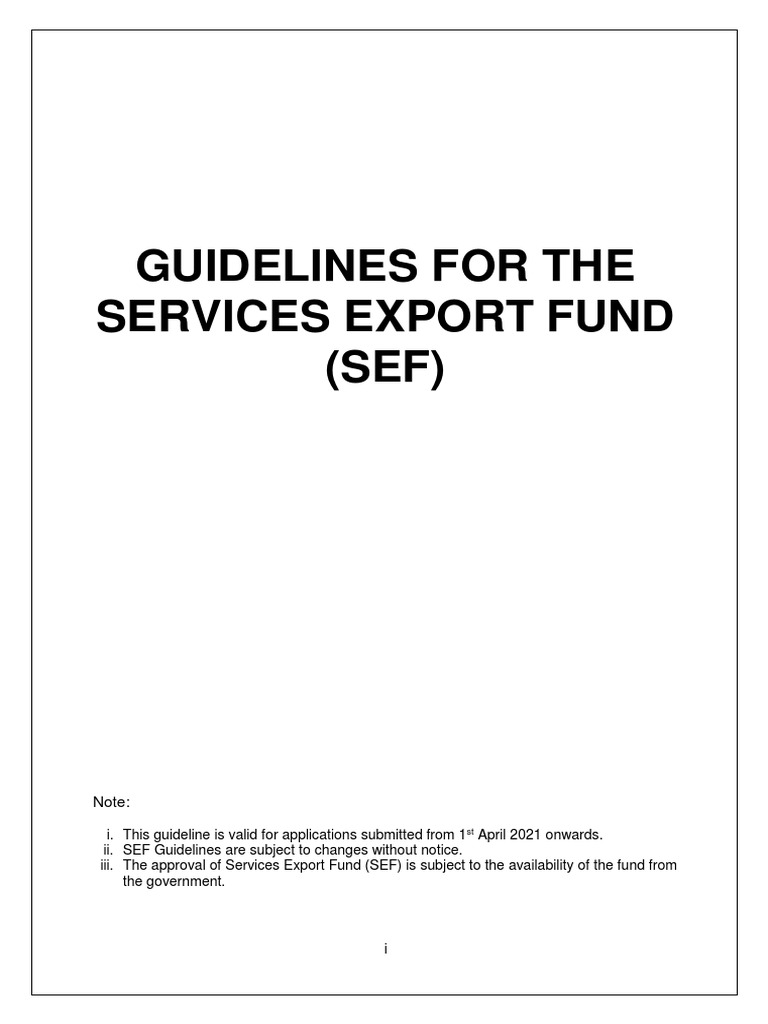 Services Export Fund Guidelines 2021 | PDF | Receipt | Credit Card