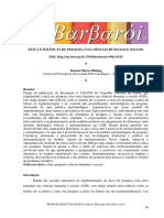 Ética e Políticas de Pesquisas Nas Ciências Humanas e Sociais