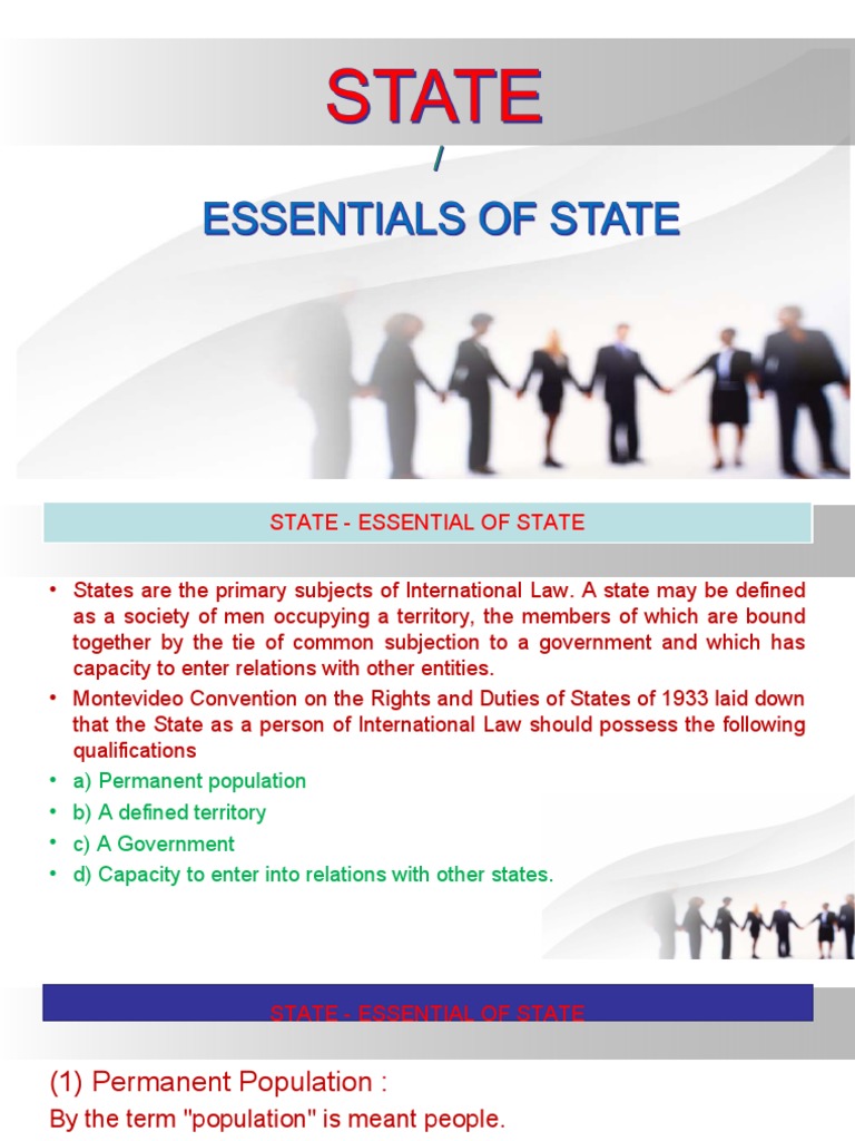 Essentials of Statehood and Sovereignty | PDF | Sovereign State | Holy See