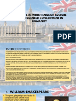 Aspects in Which English Culture Has Influenced Development in Humanity