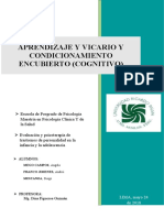 Aprendizaje y Vicario y Condicionamiento Encubierto (Cognitivo)