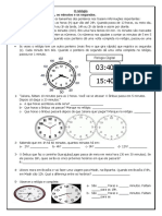 Funcionamento do relógio