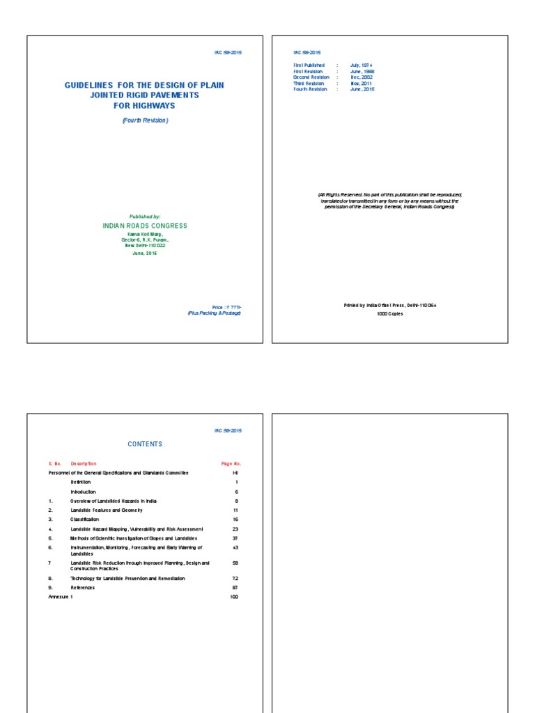 IRC 58-2015 Guidelines for Pavements | PDF | Road Surface | Concrete