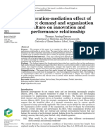 Moderation-Mediation Effect of Market Demand and Organization Culture On Innovation and Performance Relationship