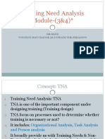 Training Need Analysis Module - (3&4) : DR Hans Content May Change As I Update The Pedagogy