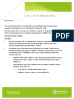 Clinical Handover at The Bedside Checklist: Patient Safety Unit