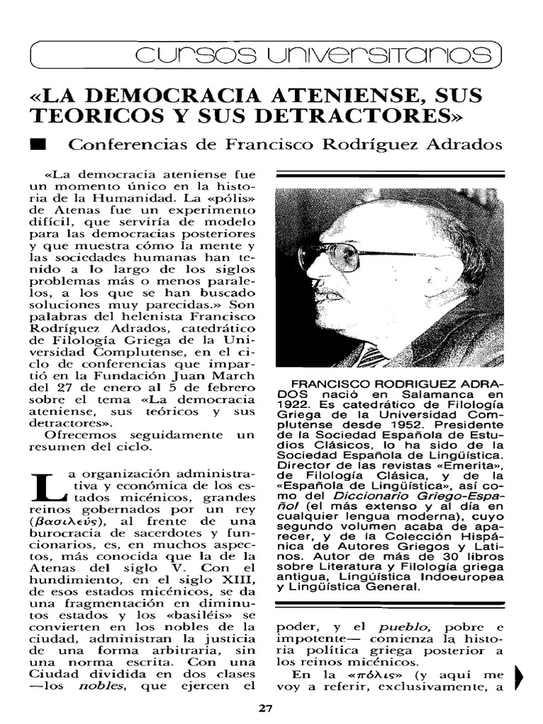 Límites de la Democracia Ateniense | PDF | Democracia | Ideologías ...