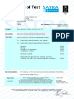 Certificate of Test: Report Date