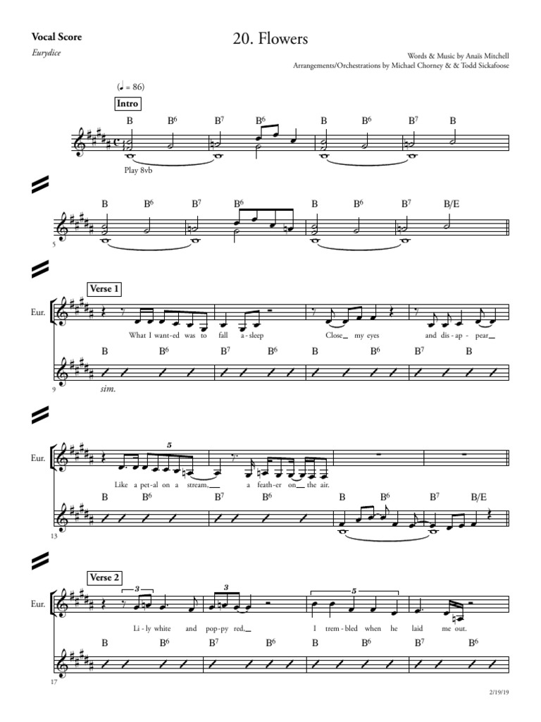 Hadestown Flowers PDF