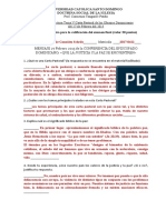 Control de Lectura Tema V Carta Pastoral