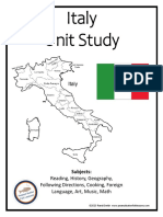 Italy Unit Study: Reading, History, Geography, Following Directions, Cooking, Foreign Language, Art, Music, Math