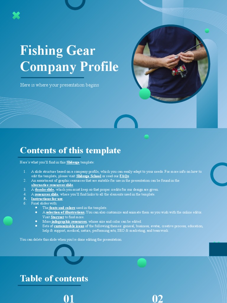 Fishing Gear Company Profile by Slidesgo PDF Solar System