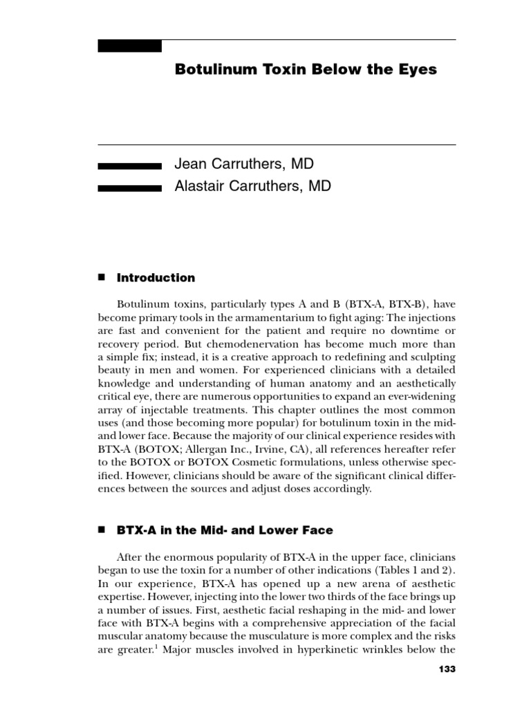 Botulinum Toxin Below The Eyes Carruthers Pdf Botulinum Toxin Lip