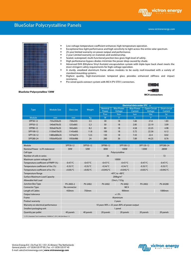 Polycrystalline Solar Panel Specs | PDF | Electrical Engineering ...