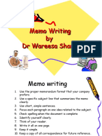 Memo Writing by DR Wareesa Sharif