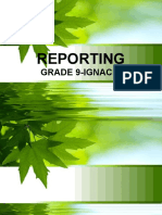 Reporting: Grade 9-Ignacia